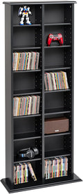 Prepac 2 Column Tall Cabinet Media, Double Multimedia Storage Tower, Black
