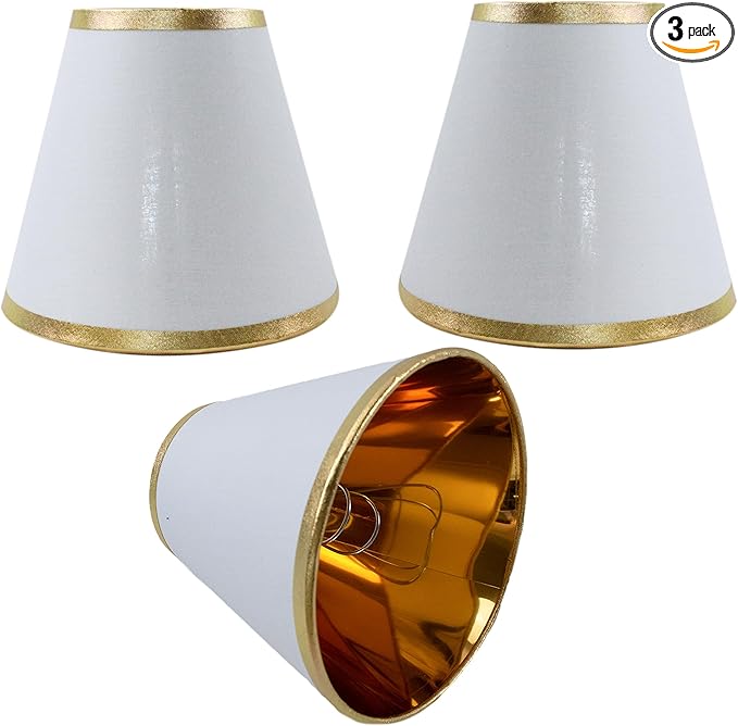 TAaMTYH small lamp shade chandelier shades set of 3，Fabric Lampshade for Wall Lamp，chandelier shades，small tadle lamps，For Cutting Edge bulbs, Clip-on Fitter Lampshade，3" X 6" X 5"