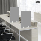 4 Pcs Desk Divider Privacy Panel, 23.6”L X15.8”W Frosted Acrylic Desk Privacy Panels with 8 Clamps for Offices Schools Call Centers (Grey)
