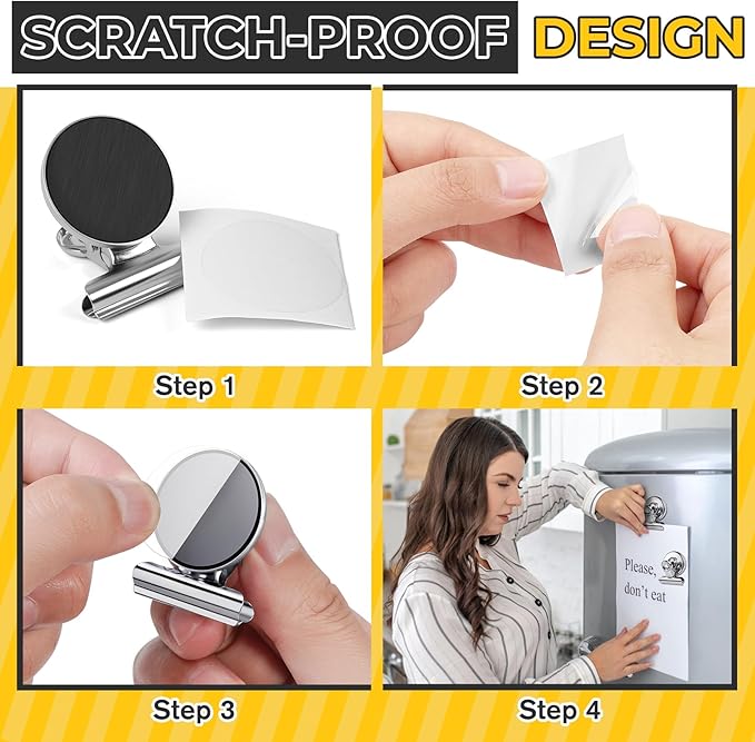 40 Pack Strong Magnetic Clips Heavy Duty, Fridge Magnet Clips, Refrigerator Magnet Clip, Whiteboard Magnets Clip, Non-Scratch Magnets, Locker Magnet for School, Office, Home, Kitchen