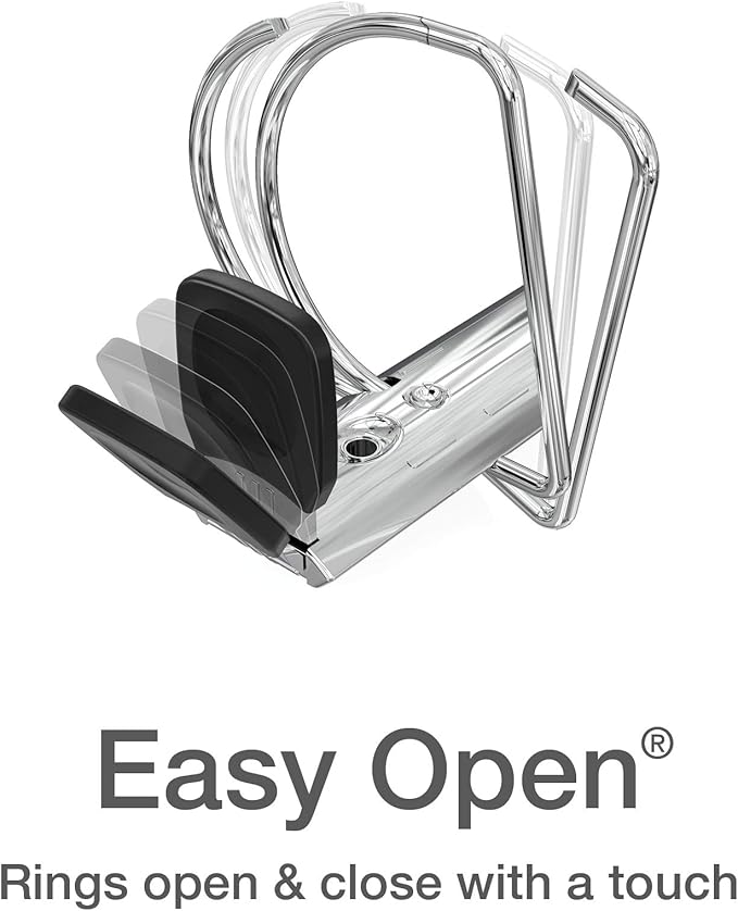 Oxford 3 Ring Binders, Binders for School and Office, Durable 1.5 Inch ONE-Touch Easy Open D Rings, View Binder Covers on 3 Sides, Durable Hinge, Non-Stick, PVC-Free, Black, 4 Pack (79905)