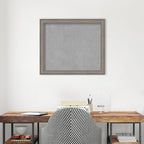 Amanti Art Grey Framed Magnetic Board 23x27 Medium Vision Board for use with Magnets, 100% Metal Sheet to Display Items as Office Decor or for Home Organization in mudroom, Kitchen or Kids Room