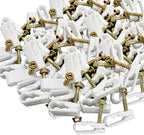 STEREN Coaxial Cable Clips - Cable Holder - Wire Clips - Siding Clips for Hanging - Cord Holder for Desk - Cable Clamps (White, 100 Count - Dual Screw)