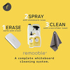 Remooble Dry Erase Whiteboard Cleaner Spray - Safely Removes Tough Stains and Ghosting (2 Pack)