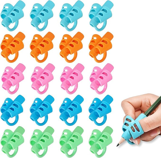 20 Pcs Pencil Grips for Kids Handwriting Pencil Holders Grippers Writing Posture Correction Tools for Toddlers, Special Needs Silicone Pencil Supplies for Kindergarten Preschoolers