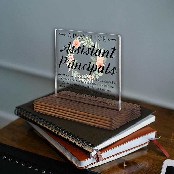 Assistant Principal Prayer Gifts Desk Sign, Inspirational Christian Appreciation Gift for School Leaders, Decorative Office Plaque for Vice Principal Recognition PA111