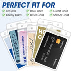 100 Pcs Vertical Badge Holders, Waterproof ID Badge Holder, Clear ID Card Holder with Resealable Zip for Proximity Cards, RFID, Credit Cards