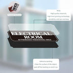 Electrical Room Door Sign for Business，Self-Adhesive Durable Modern Electrical Closet Room Sticker for Home, UV and Weather Resistant Authorized Personnel Only Signs for Business ，Workplace