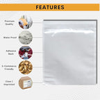 10,000 Pack 7"x10" Shipping Label Sleeves – Clear Self-Adhesive Packing Slip Pouches, Waterproof Packing List Envelopes – Ideal for Shipping Documents, Mailing Labels, Invoices & Packing Slips