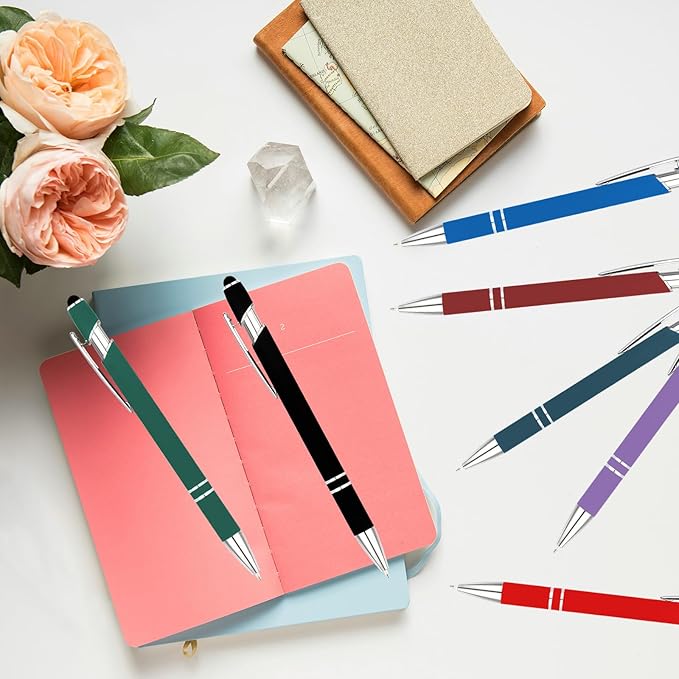 Personalized Pens with Name Logo or Message, Custom Free Engraving Metal Ballpoint Pen with Black Ink Customized Gift for Business, Graduation and Promotions (Blue)