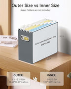 Oterri Cardboard File Organizer Box for Hanging File Folders Letter Size,File Box for Computer Desk,File Cabinet,Working Home,Office,Classroom (Dark Grey, Letter Size - 2 Packs)