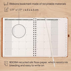 POPRUN 2026 Planner - 2026 Recycled Weekly Planner [Italian Regenrated Leather - Medium Size 8.5'' x 10.5''] - 2026 Weekly Planner with Hourly Schedule, Monthly Tabs-26-WERK7-DST - Desert Brown