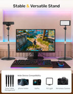 Webcam Tripod Stand for Desk Height Adjustable & 360° Swivel Webcam Mount Compatible with Logitech Webcam C922 C930e C920S C920 C615 C960 NexiGo N60 and BRIO and Other Devices with 1/4" Thread