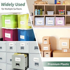 NIUBIER Storage Bin Labels, 36 Pack 3x4.5 Index Card Holder, Clear Adhesive Pockets, Removable Tote Labels Stickers for Packing Moving Box & Containers, Easy Peel Off