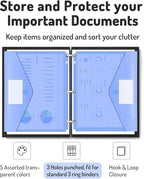 Forvencer Binder Pocket, 48 Pack Super Heavyweight Poly Binder Pocket with Tight Closure, File Folders Side Loading, 3 Ring Binder Organizer, Letter Size, Assorted Colors
