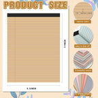 Fuutreo 8 Pcs 8.5'' x 11'' Colored Legal Pad Writing Pads Narrow Ruled 50 Sheets Per Notepad Perforated Writing Notepad Office Supplies for College Office Business (Advanced Grey)