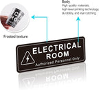 Electrical Room Door Sign for Business，Self-Adhesive Durable Modern Electrical Closet Room Sticker for Home, UV and Weather Resistant Authorized Personnel Only Signs for Business ，Workplace