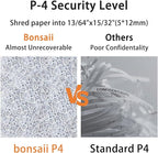 Bonsaii 12-Sheet P-4 Micro-Cut Shredder, 60-Min Continuous Use, Shreds Paper, Credit Cards & CDs, 4-Gal Transparent Bin, Mobile Casters – Black