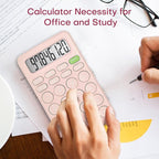 Cute Calculator, Basic Four Function for Teachers Students Basics Office, Small Handheld Calculators, 8 Digit with LCD Display, Sensitive Button, 5.5×3.2 inches Pink