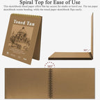 Fuxi Toned Tan Sketchbook 11x14 Inch, 60 Sheets, Spiral Bound - Hard Cover, Acid-Free Drawing Paper Pad for Artists, Drawing, Illustration & Art Students.