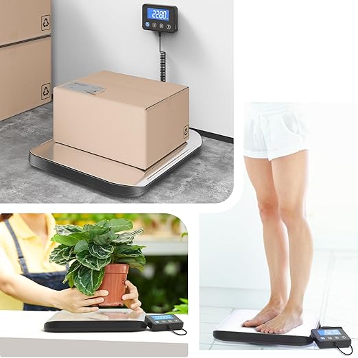 KKZ Shipping Scale, 440 LB Heavy Duty Postal Scale for Packages, Large Mailing Scale for Postage, Industrial, Small Business, Laundry, Warehouse, Stainless Steel