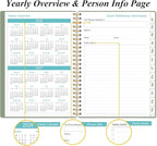 2026 Planner - Planner 2026 from January 2026 - December 2026, Weekly & Monthly Planner Spiral Bound with 12 Monthly Tabs, Inner Pocket, 6.4" x 8.5", Green-E
