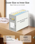 Oterri Cardboard File Organizer Box for Hanging File Folders Letter Size,File Box for Computer Desk,File Cabinet,Working Home,Office,Classroom (Grey, Letter Size - 4 Packs)