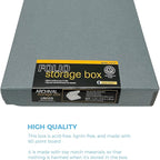 Lineco Folio Storage Box, Clamshell Design with Metal Edge. 11.5x17.5x1.75 Inches, Archival Boxboard, Preserve Photos, Cards, Magazines, Documents, Art, Ephemera, Family Records, Gray, Pack of 2