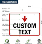 Custom Arrow,Custom Directional Sign, Down Arrow,36x48 Inches, Rust Free DiBound, Fade Resistant, Made in USA by My Sign Center