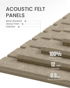 Large Felt Bulletin Board 48" x 36" Cork Board Alternative-12 Pack with 70 Safe Removable Adhesive Tabs, Cork Boards for Walls Cork Board for Home Office Classroom Pin Board-Earth Brown