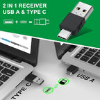 2 in 1 USB Type C Presentation Clicker with Green Laser Pointer, Wireless Presenter for PowerPoint Presentation PPT Clicker, 2.4GHz Presenter Remote Slide Advancer for MacBook/Computer