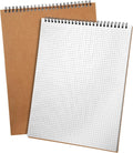 Engrowtic 2 Pack Top Spiral Graph Paper Notebooks 8.7 X11.4 Inch A4 Grid Paper Notepad 70 Sheet Memo Steno Pad for Engineering Writing Sketching Drawing School Office Supplies (Kraft)