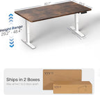 VIVO Large Electric 83 x 30 in Standing Desk, Memory Height Adjustment, 1B Series, Holds 220 lbs, Rustic Vintage Brown Top White Frame, DESK-KIT-1W8N