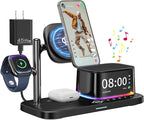 BLACKPAI 6-in-1 Wireless Charging Station for Multiple Apple Devices (Black)