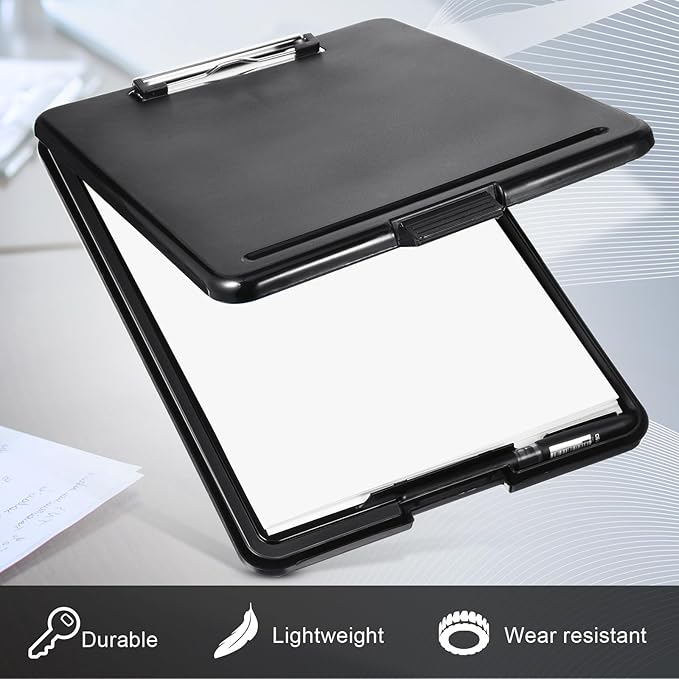 Mimorou 15 Pcs Clipboard with Storage,9.5 x 13.5 Inch Plastic Heavy Duty Foldable Clip Board with Pen Holder Low Profile Clipboard for Nurse Teacher Classroom Office Back to School Supplies