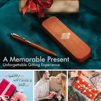 Wordsworth & Black Fountain Pen Set, Luxury Bamboo Wood - Fine Nib, Gift Case; Includes 6 Ink Cartridges, Ink Refill Converter -Journaling, Calligraphy; Drawing, Smooth Writing [Cherry Wood]