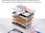 HeZone Acrylic Paper Letter Tray Organizer, 5 Tiers, Transparent, Modern, Rectangular, Stackable, Office