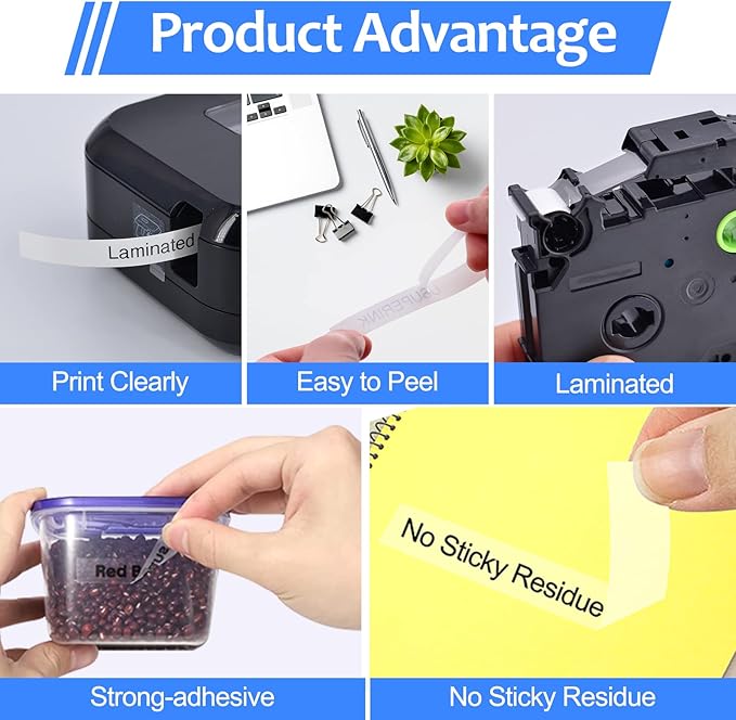 6PK Compatible for Brother P-Touch Label Maker Tape TZe-141 TZ-141 TZe141 TZ141 Black on Clear 18mm 3/4 inch 0.7'' x 26.2ft Laminated TZe TZ Label Tape for PT-H500 PT-910BT PT-530 PT-550