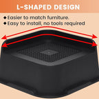 MXMZHXU Bed Risers 2 inch, 3 inch, 4 inch, 6 inch or 8 inch Heavy Duty Furniture Risers, Up to 6000 Lbs L Shaped Design Bed Lifts Blocks for Couch Desk Sofa Table (Black, 3 Inch 4 Pack)