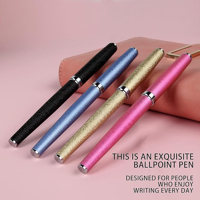 Nice pens,luxury pen with cace,fancy pens Ballpoint Pen Smooth writing experience stylish design effortless writing executive pen-Gift Box with 0.5mm Black 2 Extra Refill (Black)