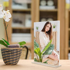NIUBEE 6 Pack Acrylic Sign Holder 8.5 x 11 - T Shape Double Sided Table Top Display Stand, Portrait Upright Photo Picture Frame Wedding Menu Ad Holder