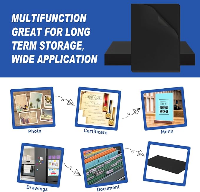 100 Pcs Printer Paper 11 x 17 Inch Copy Paper 52 lb Glossy Paper Heavy Weight Cardstock Tabloid Paper Heavy Card Stock for Presentation Laser Back to School Office Supplies (Black)