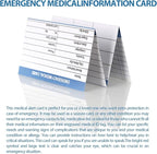4 Pack Emergency Medical Information Id Card Red Medical Condition and Emergency Contact Id Wallet Card Medical Alert Wallet Card Pocket Size Medication List and Medical Cards for Caretakers (Blue)