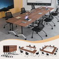 Folding Conference Table 4ft 5ft, Foldable Office Meeting Desk for 6 People, Multiple Sizes Colors Mobile Conference Room Table for Training Room School Business Furniture (2, Walnut, 71in)