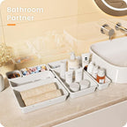 A-LuGei 【𝟮𝟴𝗣𝗖𝗦】 【𝟱𝗦𝗶𝘇𝗲】 White Drawer Organizer, Makeup organizer, 【Holds 177 Items】 Bathroom Organizers and Storage, Plastic Desk Organizer Divider, Organizer Bins for Office Vanity