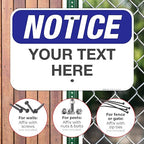 Custom Notice Sign, OSHA Sign, 12x18 Inches, Rust Free .063 Aluminum, Fade Resistant, Made in USA