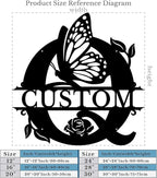 Personalized Custom Letter Name metal Signs,Custom Black Letter Monogram Wall Art Decor,Metal Signs Plaques Outdoor wall Decorative Signage (Q)