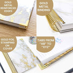 bloom daily planners New Address Book with Alphabetical Tabs - Hardcover Contact Book & Password Book Organizer for Addresses, Phone Numbers, Birthdays & Anniversaries (6” x 8.25”) - Marble
