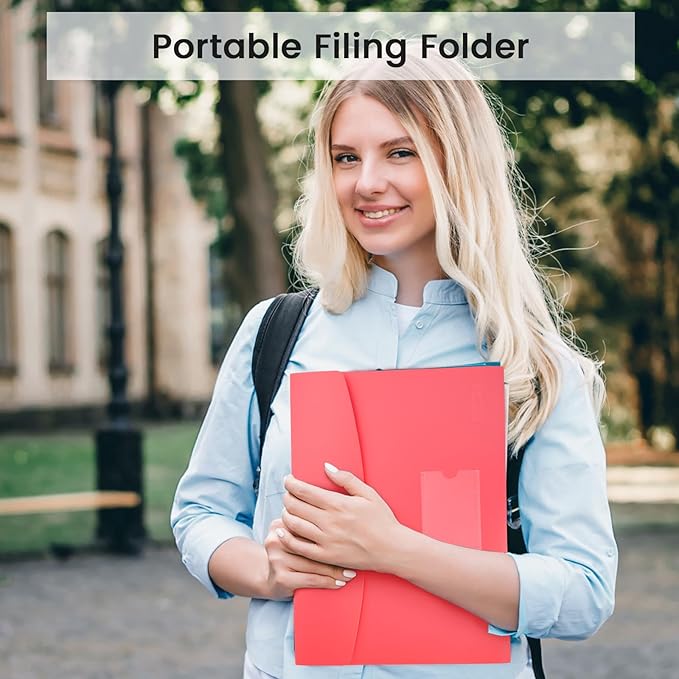 13 Pocket Expanding File Folder Accordian File Organizer, A4 Letter Size Paper Document Receipt Holder for School Office Supplies, Pink