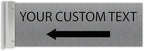 ALPHA DOG SIGNS Custom Projecting Hallway Sign, 4"x12" Double-Sided Business Plaque Left Arrow, Personalized Indoor Outdoor Wayfinding, Easy Install, Durable, Made in USA (Brushed Stainless)